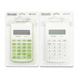 Калькулятор 8 разрядов карманный RENZDO DA-10 ассорти, 115*65*6мм