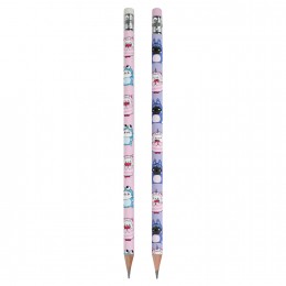 Карандаш ч/г ТМ с ластиком ФЕНИКС+ 'Котята в кигуруми', 2мм, круглый
