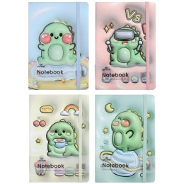 Блокнот А6 96л линия 'Cute dragon' Mikirei, на резинке