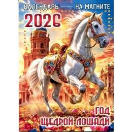 Календарь отрывной на магните 2026г. 'Год щедрой лошади', 10*14см