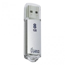 Карта памяти 8Gb Smart Buy 'V-Cut' USB 2.0, Flash Drive, серебристый (металл.корпус)