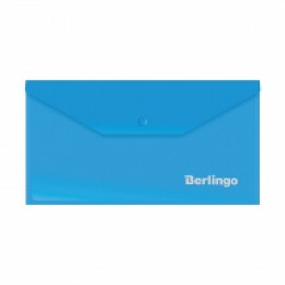 Папка-конверт на кнопке С6 синяя 180мкм BERLINGO