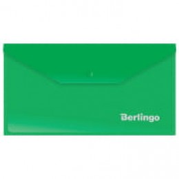 Папка-конверт на кнопке С6 зеленая 180мкм BERLINGO, 223*120мм