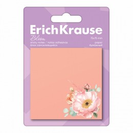 Блок клейкий 75*75мм 50л персиковый ERICH KRAUSE 'Pastel Bloom'