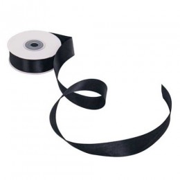 Лента декоративная чёрная, 2,5см*22,85м, атласная
