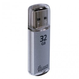 Карта памяти 32Gb Smart Buy 'V-Cut' USB 2.0, Flash Drive, серебристый (металл.корпус)