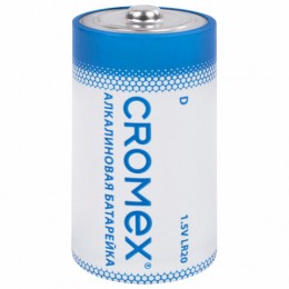 Батарейка CROMEX, D (LR20, 13А)., алкалиновая