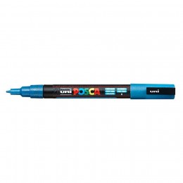 Маркер-краска голубой глиттер 0,9-1,3мм UNI POSCA PC-3ML, пулевидный наконечник