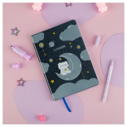 Записная книжка А5 80л линия 'Cutestar' MESHU, кожзам, съемная пластиковая обложка, сшивка