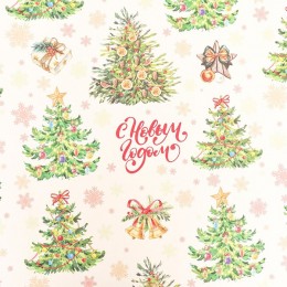 Бумага упаковочная 70*100см 'Лес', крафтовая