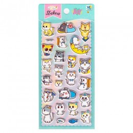 Наклейки 'Котики' 10*23см, зефирные, Гранит