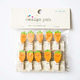 Прищепки декоративные, 'Морковь'. набор 10 шт, дерево CREATIVEBOX											