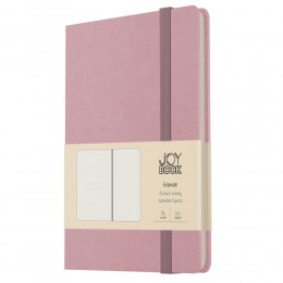Бизнес-блокнот А6- 96л клетка 'Joy Book. Розовая вуаль' ЭКСМО, иск.кожа, на резинке
