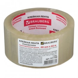 Клейкая лента 48мм*66м прозрачная 45мкм BRAUBERG/6/36/