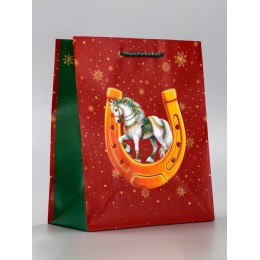 Пакет подарочный 18*10*22,3см 'Подкова' ламинированный, вертикальный