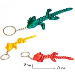Брелок для ключей 'Ящерица', пластик, подвижный 3Д