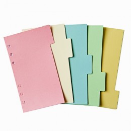 Индекс-разделители для органайзера А6 6л Цветные 'Pastel', картон 230 гр