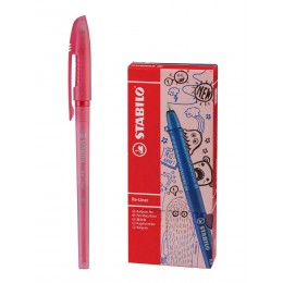 Ручка шариковая 0,35мм красная STABILO 'Re-Liner 868 XF', дымчатый корпус