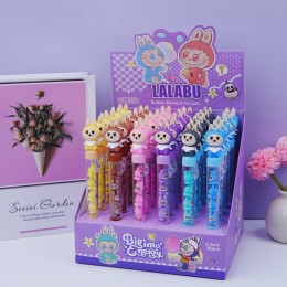 Ручка гелевая 0,5мм черная Kimira 'Зубастик', ассорти