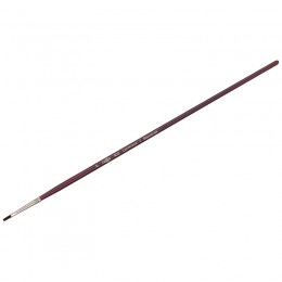 Кисть Синтетика плоская № 0 ГАММА 'Вернисаж', длинная ручка, бордовая