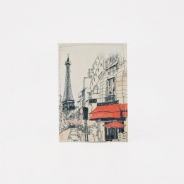 Обложка для проездного билета 'Рисунок Парижа' 6,5*0,3*9,5см
