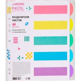Разделитель А4 пластик deVENTE 'Pastel', 5 цветов