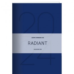 Ежедневник 2024г. А6 176л. синий 'Radiant' ЭКСМО, кожзам