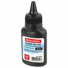 Штемпельная краска 45мл черная на водной основе BRAUBERG