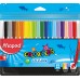 Фломастеры 18цв MAPED 'Color Pep's Ocean', с заблокированным пишущим узлом, супер смываемые