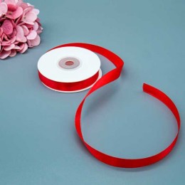 Лента декоративная красная, 1,2см*22,85м, атласная.