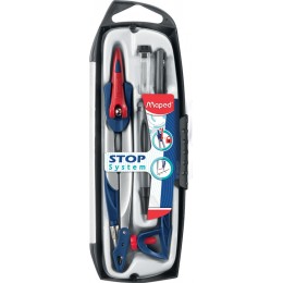 Готовальня 5 предметов MAPED 'Stop system', с циркулем, с системой фиксации