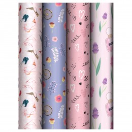 Бумага упаковочная 70*100см 'Для леди', глянцевая, ассорти