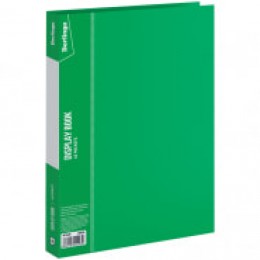 Папка с 40 вкладышами зеленая BERLINGO 'Standard', 0,6мм, корешок 21мм