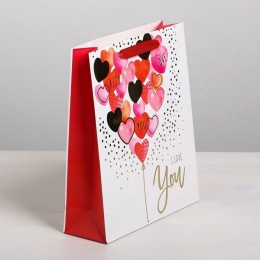 Пакет подарочный 23*27*11,5см 'I love you' ламинированый, вертикальный