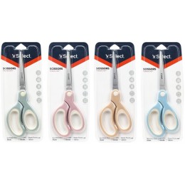 Ножницы 17см VSelect, прорезиненные ручки, ассорти