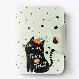 Обложка для карт 'Cute cat', кожа PU, 107х76 мм, на кнопке, на 20 карт (2 дизайна)