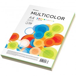 Бумага А4 80г/м2 200л OfficeSpace 'Multicolor' 10 цветов