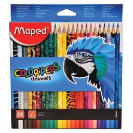 Карандаши 24цв MAPED 'Color Pep's Animals', декорированный корпус