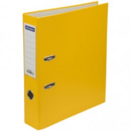 Папка-регистратор 7см желтая OfficeSpace, бумвинил, с карманом на корешке
