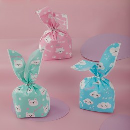 Пакет подарочный полиэтиленовый 13.5*22 см, НАБОР 30шт. MESHU 'Веселый узор'