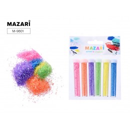 Материалы для творчества Декоративные Блестки MAZARI набор 6 цветов * 4г в п/тубе п/бл 