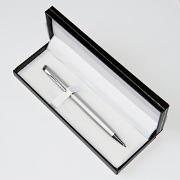 Ручка подарочная шариковая 'Ferra steel', синяя, сталь, поворотный механизм,в подарочной упаковке