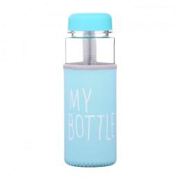 Бутылка для воды 500мл 'My bottle' 19,5*6см, с чехлом, бирюзовая