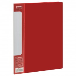Папка с 60 вкладышами красная СТАММ 'Стандарт', 0,7мм, корешок 21мм