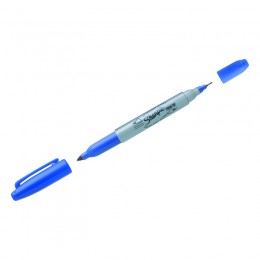 Маркер перманентный синий 0,5/0,9мм PAPER MATE 'Sharpie Twin Tip', круглый, двусторонний