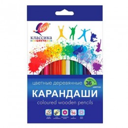 Карандаши 36цв ЛУЧ 'Классика', заточенные, шестигранные