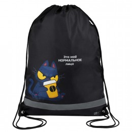 Сумка-мешок для сменной обуви ФЕНИКС+ 'Кот с кофе' 36*48см, полиэстер, сублимационная печать