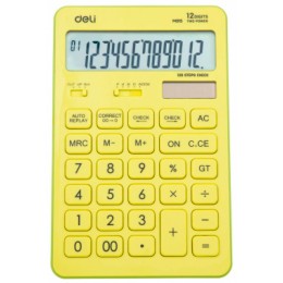 Калькулятор 12 разрядов настольный DELI 'Touch' желтый, 175*108мм