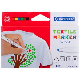 Набор маркеров для ткани 6цв 1,8мм CENTROPEN 'Textil Marker 2739', картон. уп., европодвес
