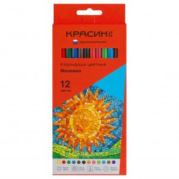 Карандаши 12цв КРАСИН 'Мозаика', шестигранные, заточенные